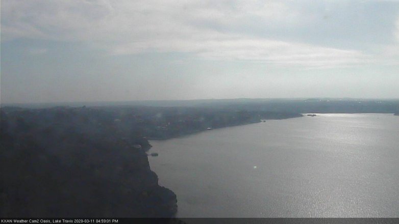 Lake Travis webcam, March 11, 2020 5:00 PM CT