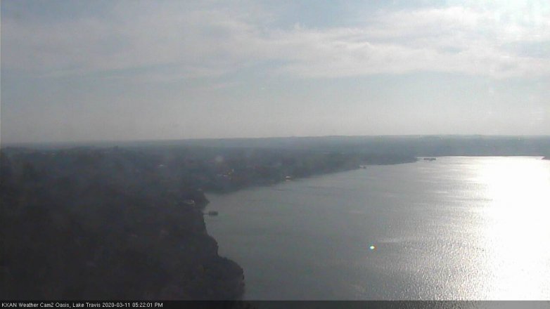 Lake Travis webcam, March 11, 2020 5:25 PM CT