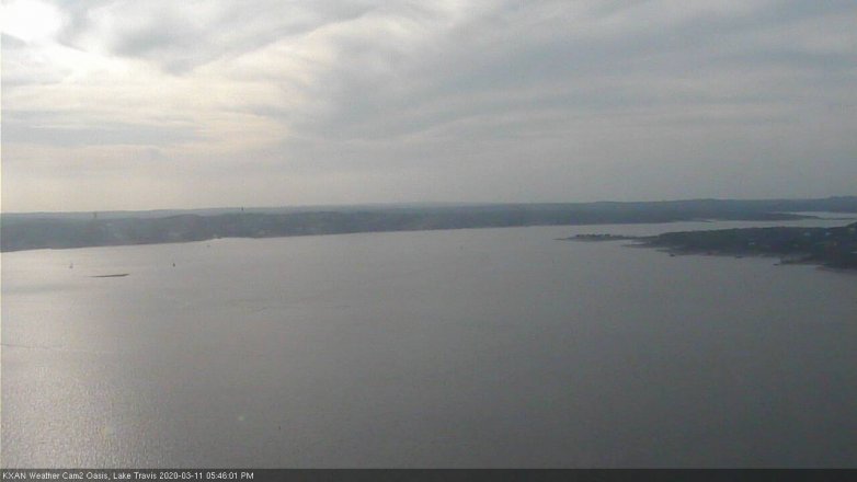 Lake Travis webcam, March 11, 2020 5:45 PM CT
