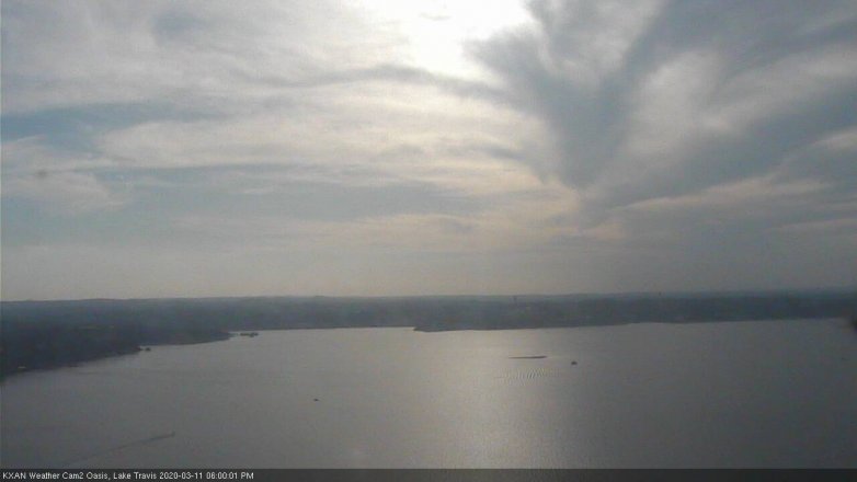 Lake Travis webcam, March 11, 2020 6:00 PM CT