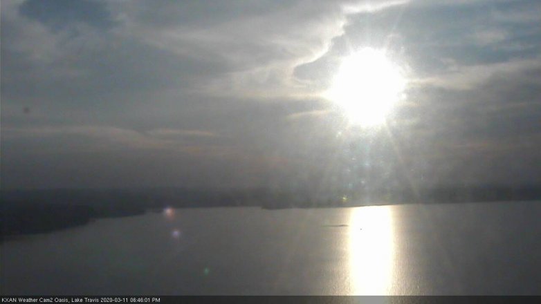 Lake Travis webcam, March 11, 2020 6:45 PM CT