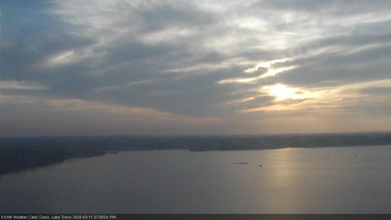 Lake Travis webcam, March 11, 2020 7:00 PM CT