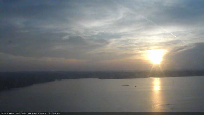 Lake Travis webcam, March 11, 2020 7:25 PM CT