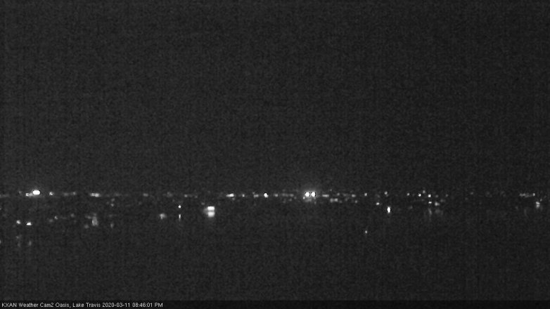 Lake Travis webcam, March 11, 2020 8:45 PM CT