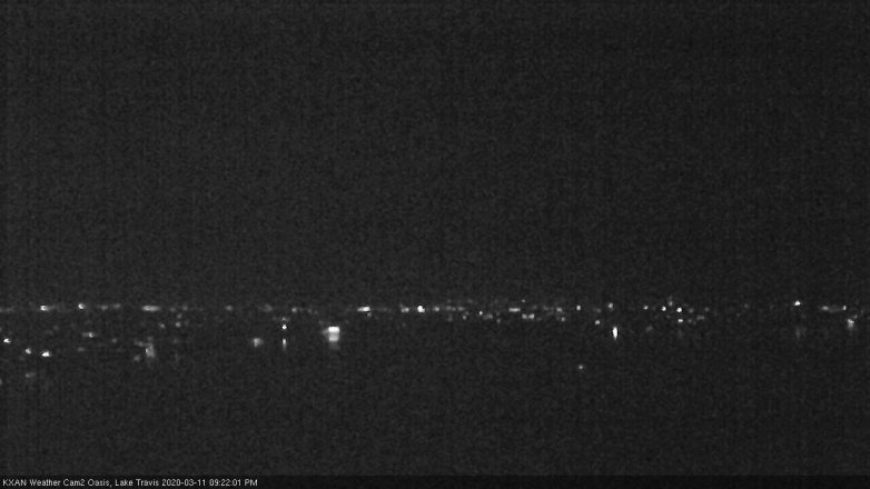 Lake Travis webcam, March 11, 2020 9:25 PM CT