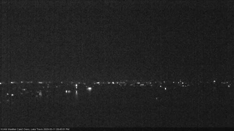Lake Travis webcam, March 11, 2020 9:45 PM CT