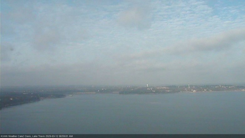 Lake Travis webcam, March 12, 2020 9:00 AM CT