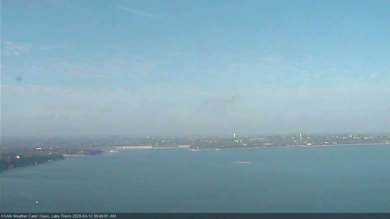 Lake Travis webcam, March 12, 2020 9:45 AM CT