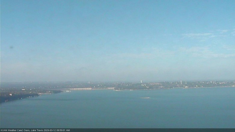 Lake Travis webcam, March 12, 2020 10:00 AM CT
