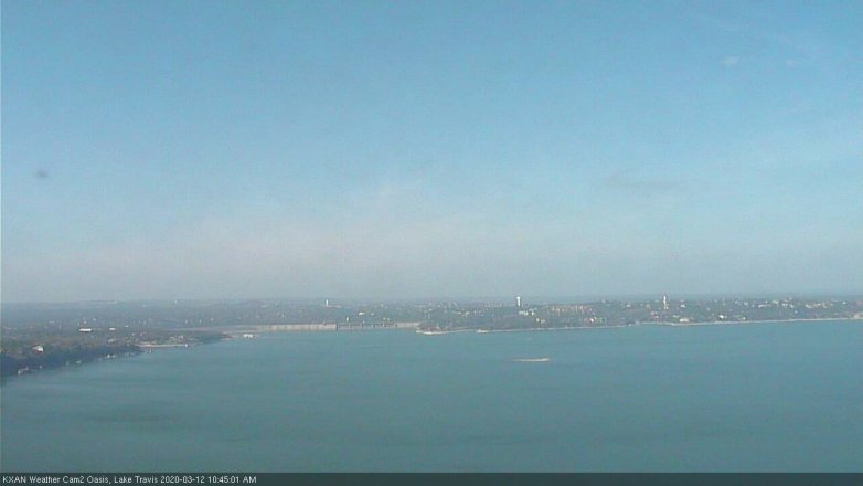 Lake Travis webcam, March 12, 2020 10:45 AM CT