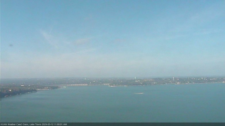 Lake Travis webcam, March 12, 2020 11:00 AM CT