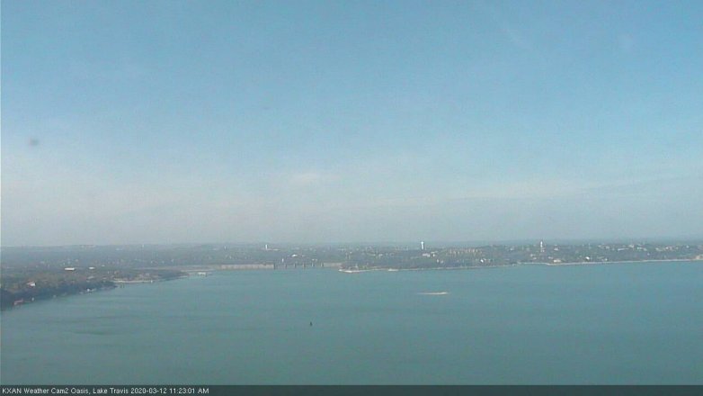 Lake Travis webcam, March 12, 2020 11:25 AM CT