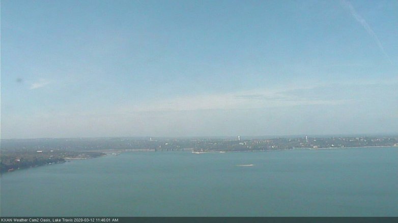 Lake Travis webcam, March 12, 2020 11:45 AM CT