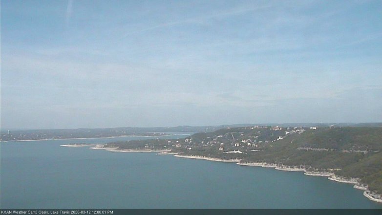 Lake Travis webcam, March 12, 2020 12:00 PM CT