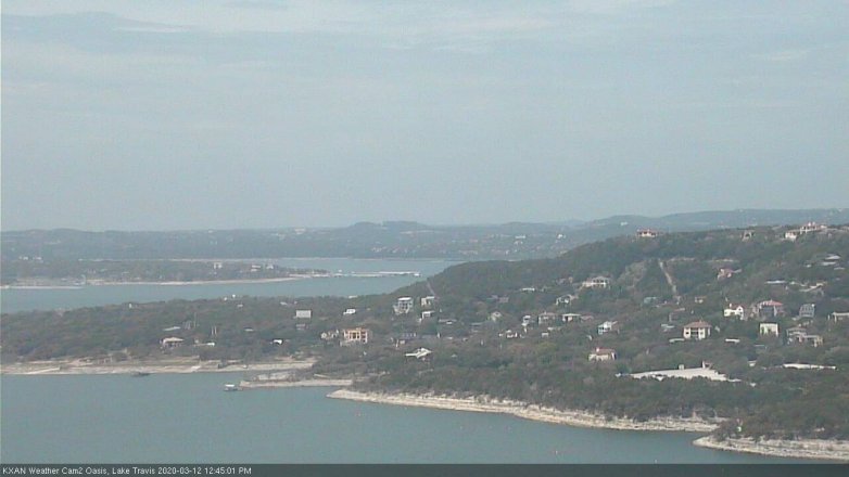 Lake Travis webcam, March 12, 2020 12:45 PM CT
