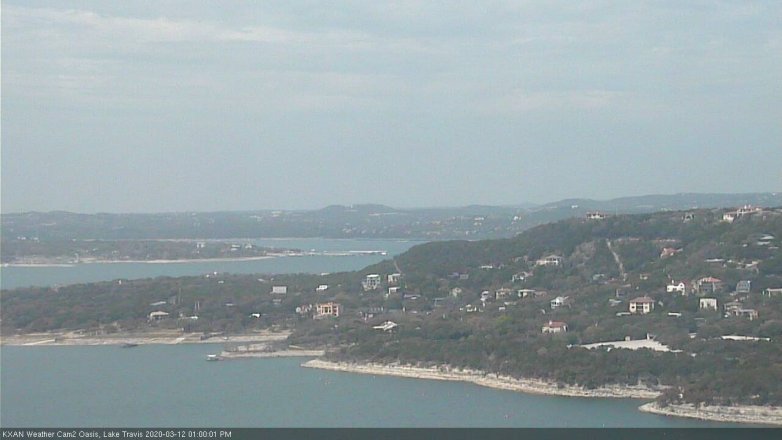 Lake Travis webcam, March 12, 2020 1:00 PM CT