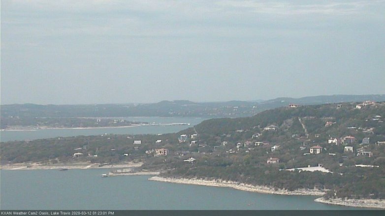 Lake Travis webcam, March 12, 2020 1:25 PM CT