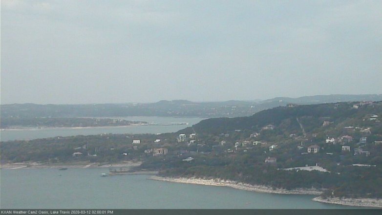 Lake Travis webcam, March 12, 2020 2:00 PM CT