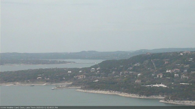 Lake Travis webcam, March 12, 2020 2:45 PM CT