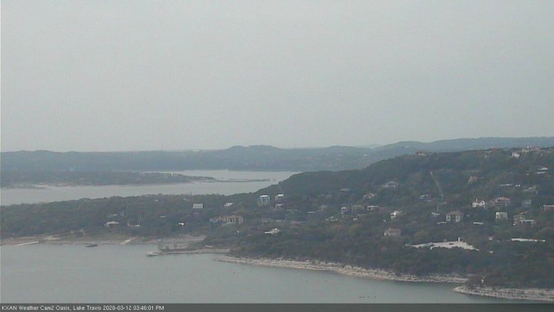 Lake Travis webcam, March 12, 2020 3:45 PM CT