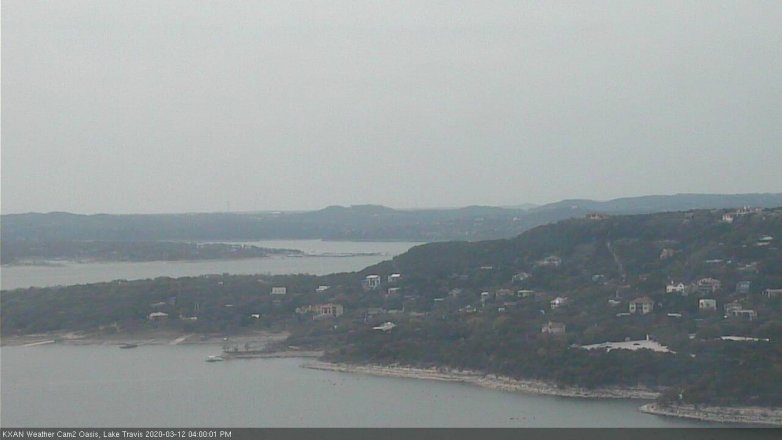 Lake Travis webcam, March 12, 2020 4:00 PM CT