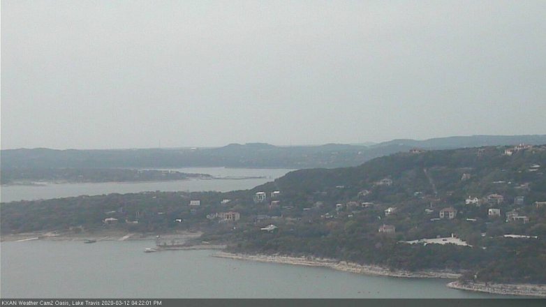 Lake Travis webcam, March 12, 2020 4:25 PM CT