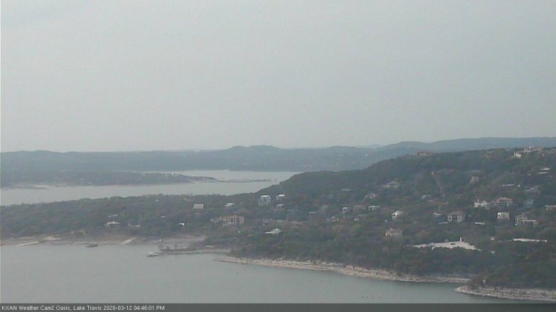 Lake Travis webcam, March 12, 2020 4:45 PM CT