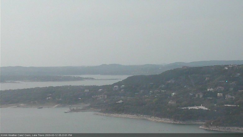 Lake Travis webcam, March 12, 2020 5:25 PM CT