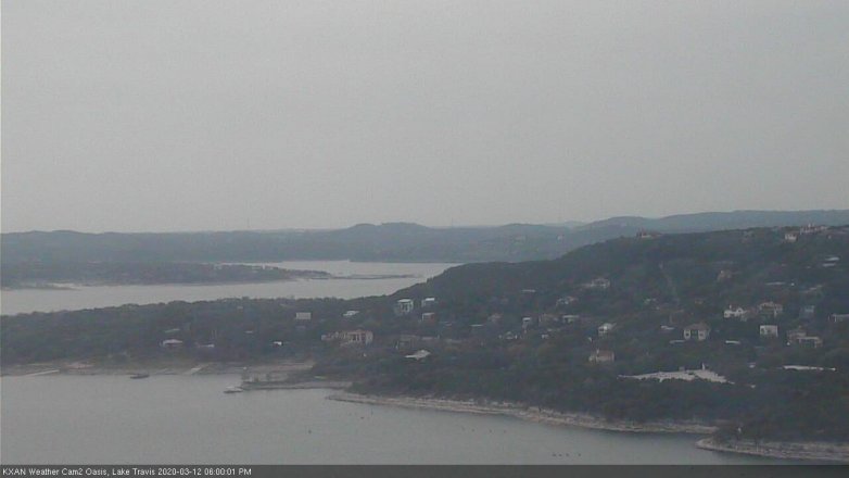 Lake Travis webcam, March 12, 2020 6:00 PM CT