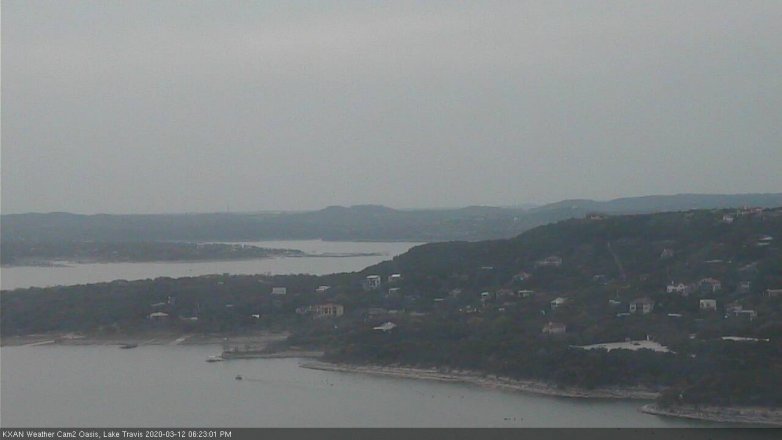 Lake Travis webcam, March 12, 2020 6:25 PM CT