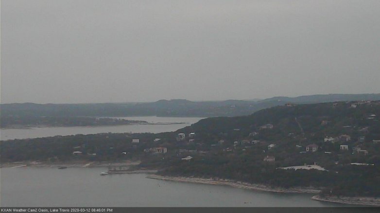 Lake Travis webcam, March 12, 2020 6:45 PM CT