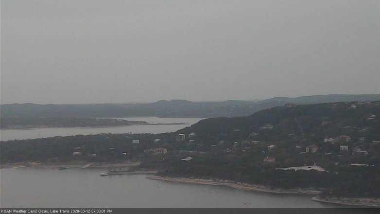 Lake Travis webcam, March 12, 2020 7:00 PM CT