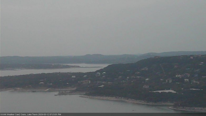 Lake Travis webcam, March 12, 2020 7:25 PM CT