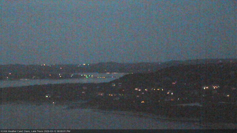 Lake Travis webcam, March 12, 2020 8:00 PM CT