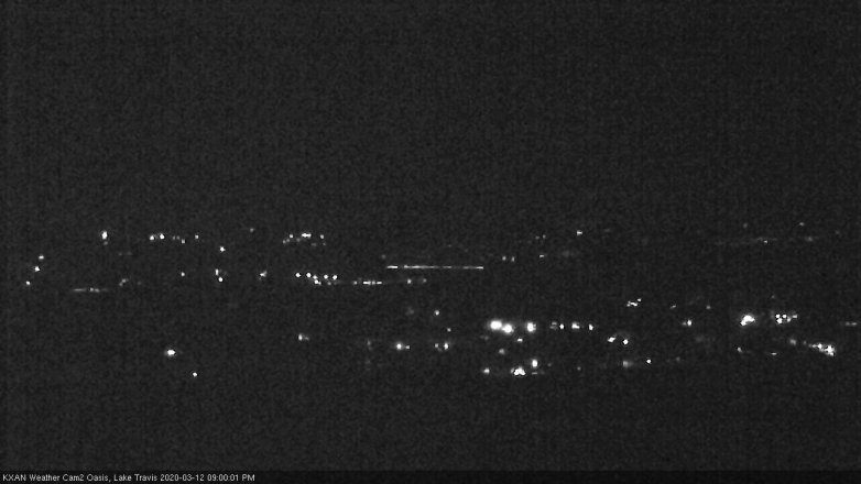 Lake Travis webcam, March 12, 2020 9:00 PM CT