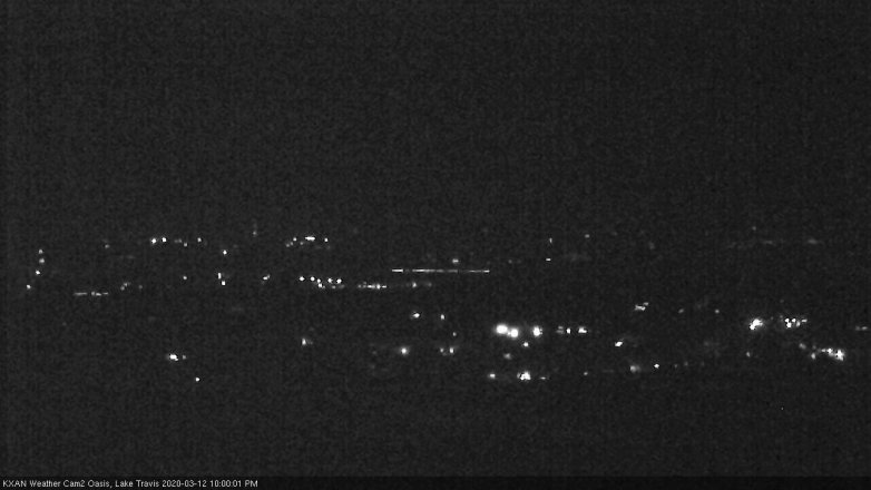 Lake Travis webcam, March 12, 2020 10:00 PM CT