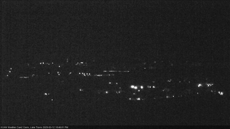 Lake Travis webcam, March 12, 2020 10:45 PM CT
