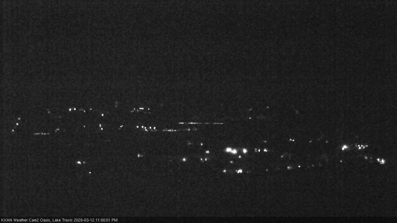 Lake Travis webcam, March 12, 2020 11:00 PM CT