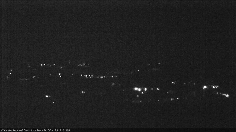 Lake Travis webcam, March 12, 2020 11:25 PM CT