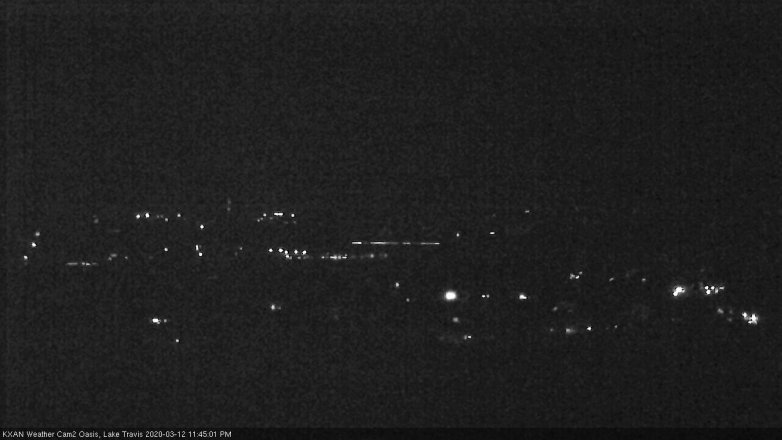 Lake Travis webcam, March 12, 2020 11:45 PM CT