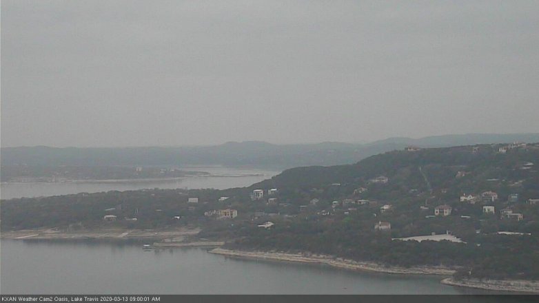 Lake Travis webcam, March 13, 2020 9:00 AM CT