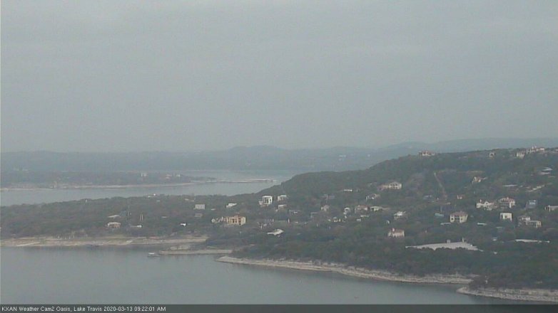 Lake Travis webcam, March 13, 2020 9:25 AM CT