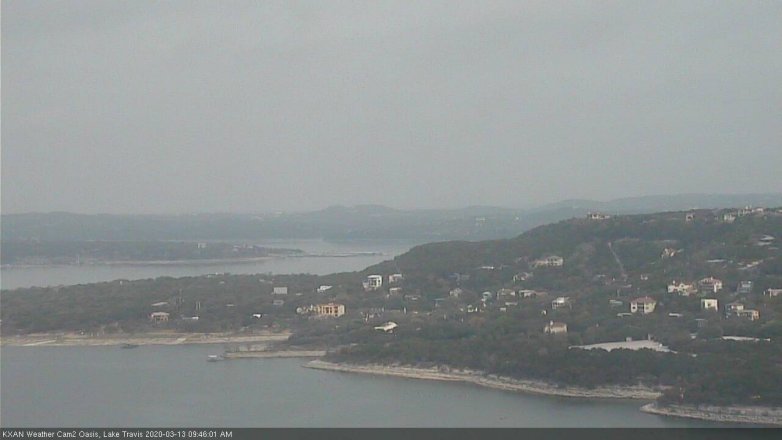 Lake Travis webcam, March 13, 2020 9:45 AM CT