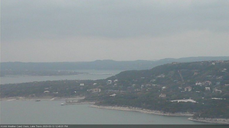 Lake Travis webcam, March 13, 2020 12:45 PM CT