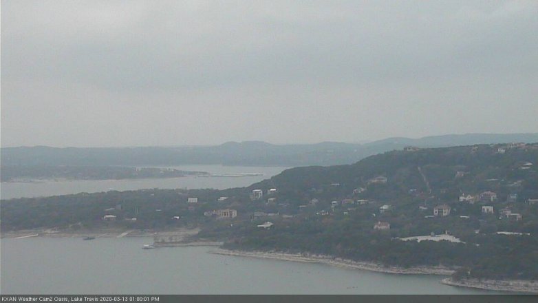 Lake Travis webcam, March 13, 2020 1:00 PM CT