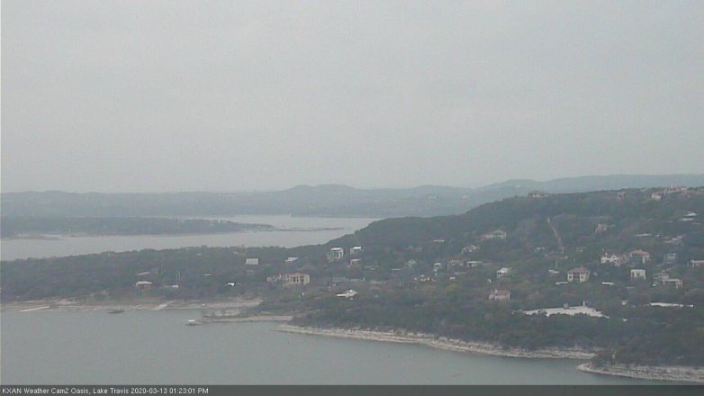 Lake Travis webcam, March 13, 2020 1:25 PM CT