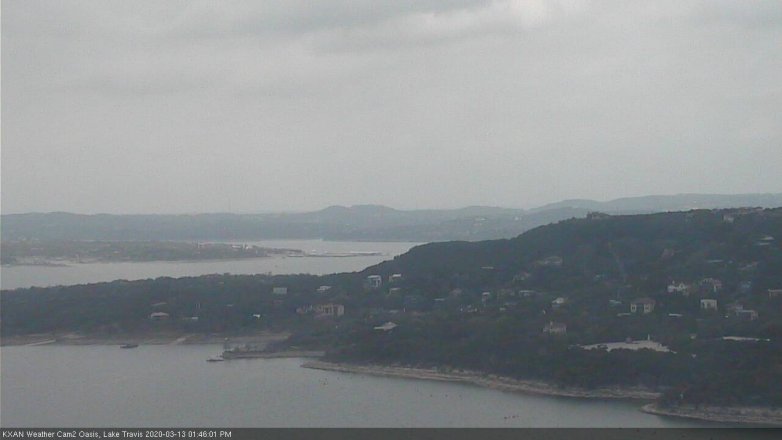 Lake Travis webcam, March 13, 2020 1:45 PM CT
