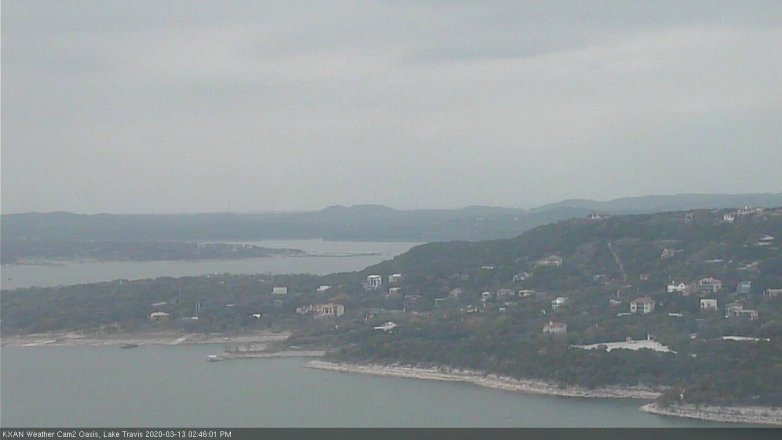 Lake Travis webcam, March 13, 2020 2:45 PM CT