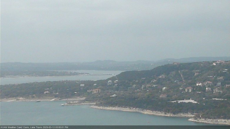 Lake Travis webcam, March 13, 2020 3:00 PM CT