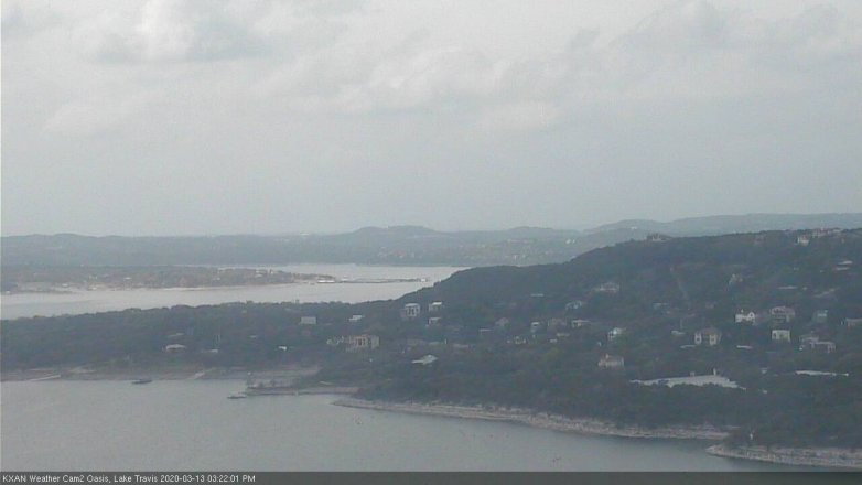 Lake Travis webcam, March 13, 2020 3:25 PM CT